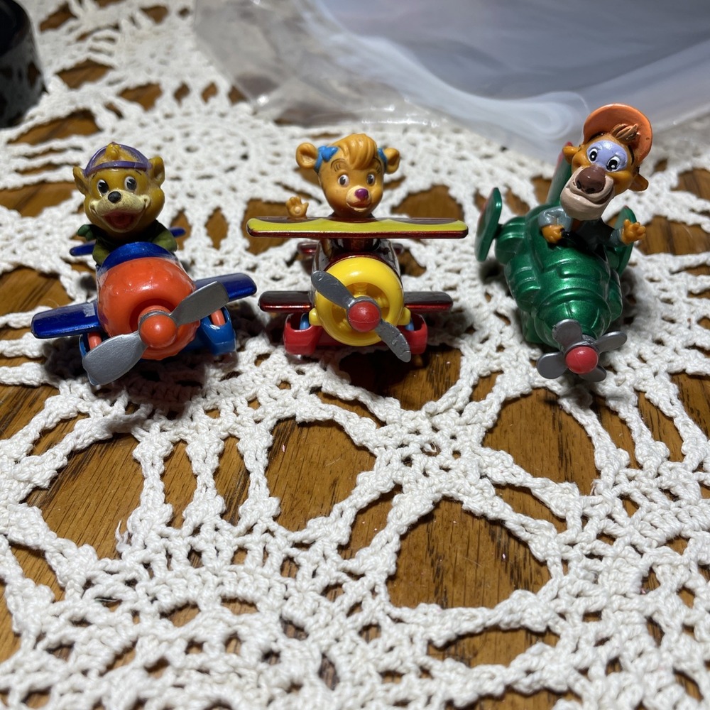 Vintage DISNEY TAIL SPIN McDonald's Toys Metal Planes w/ Bears 3 Pc 1989-90